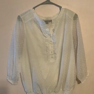 Christopher & Banks size small White polka dot blouse
